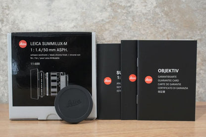 LEICA Summilux M50mm f1.4 ASPH. Black Chrome 11688 付属品完備
