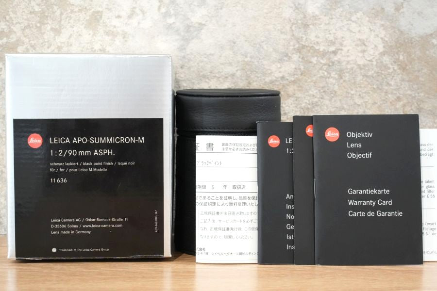 APO-Summicron M90mm f2.0 ASPH.Black Paint 付属品完備