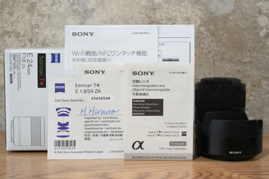 SONY Sonnar T* E 24mm F1.8 ZA SEL24F18Z 箱付き