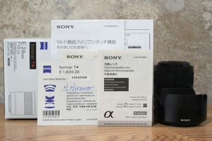 SONY Sonnar T* E 24mm F1.8 ZA SEL24F18Z 箱付き