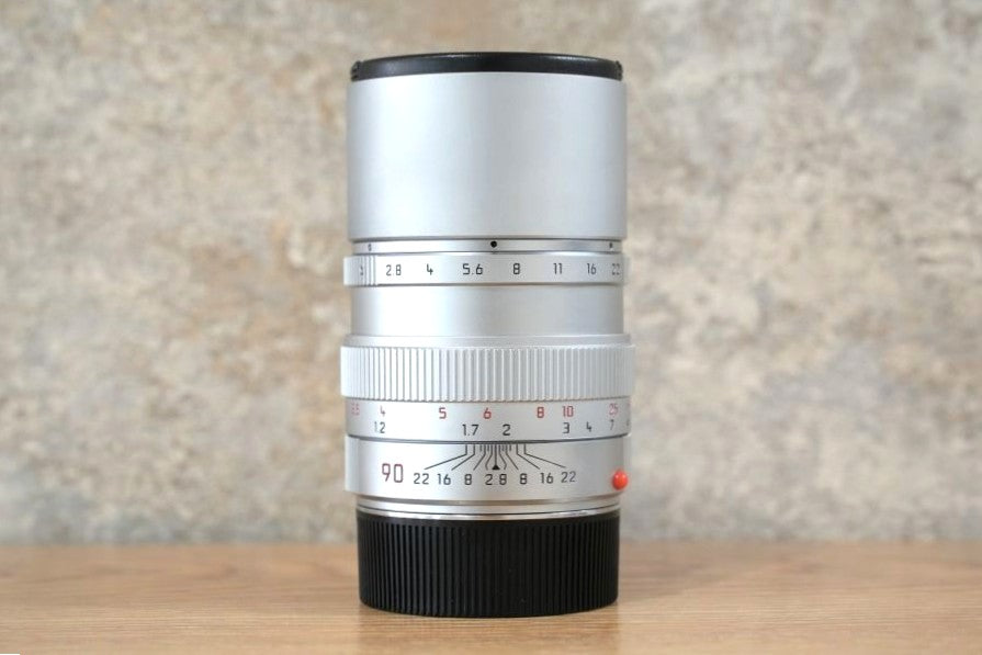 LEICA Elmarit M90mm f2.8 フード組み込み Silver 1997年製 付属品完備