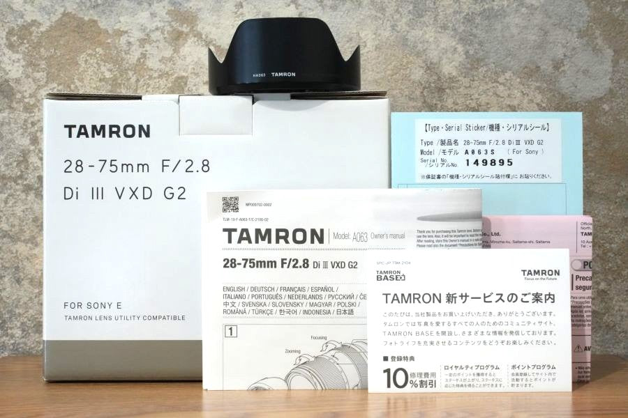 TAMRON 28-75mm F2.8 Di III VXD G2 / Model A063S Eマウント 箱付き