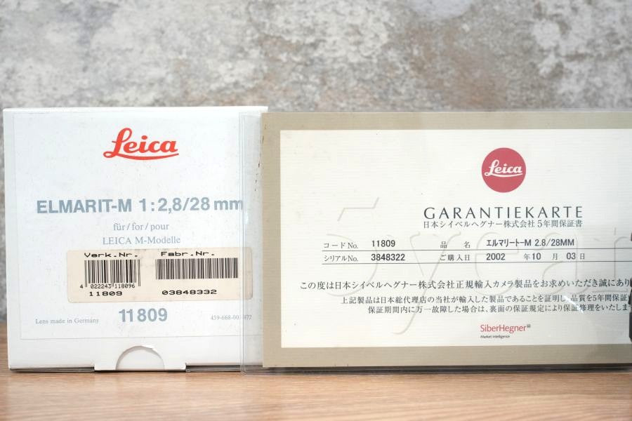 LEICA Elmarit M28mm f2.8 4th E46 11809 1998年製 箱付き