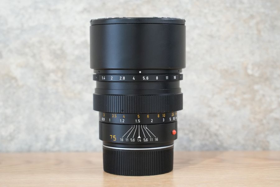 LEICA Summilux M75mm f1.4 フード組み込み 1987年製 箱付き
