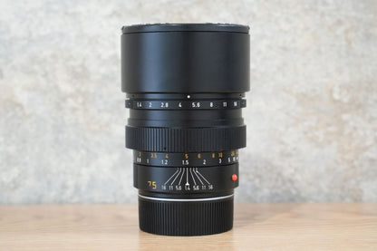 LEICA Summilux M75mm f1.4 フード組み込み 1987年製 箱付き