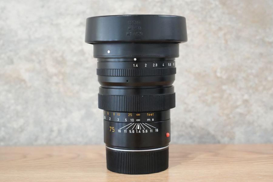 LEICA Summilux M75mm f1.4 前期 1981年製 フード付き メンテナンス済み
