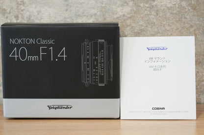Voigtlander NOKTON Classic 40mm F1.4 SC VM 箱付き