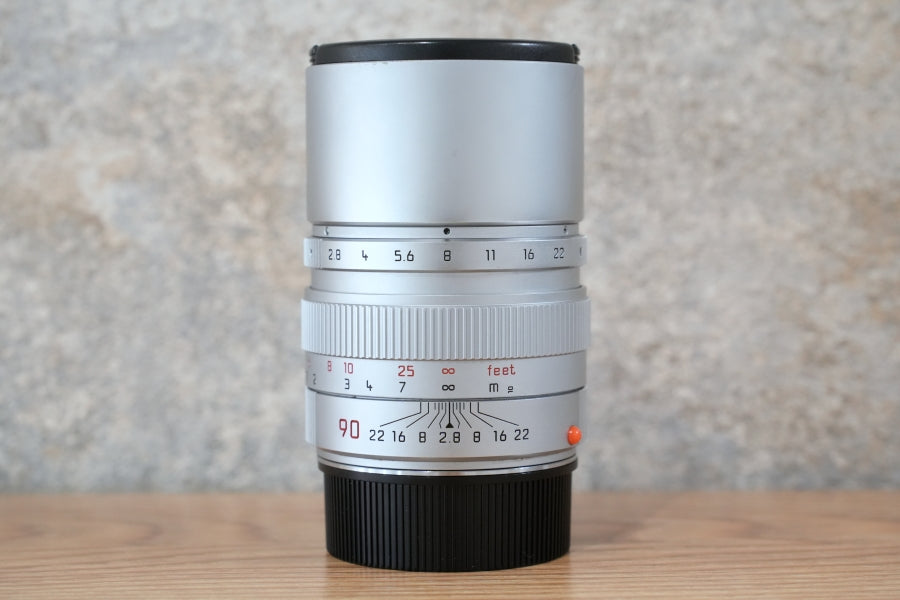 LEICA Elmarit M90mm f2.8 フード組み込み Silver 6bit改 1997年製 メンテナンス済み