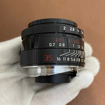 LEICA Summicron M35mm f2.0 ASPH. Black Paint ミレニアム 純正フード付き