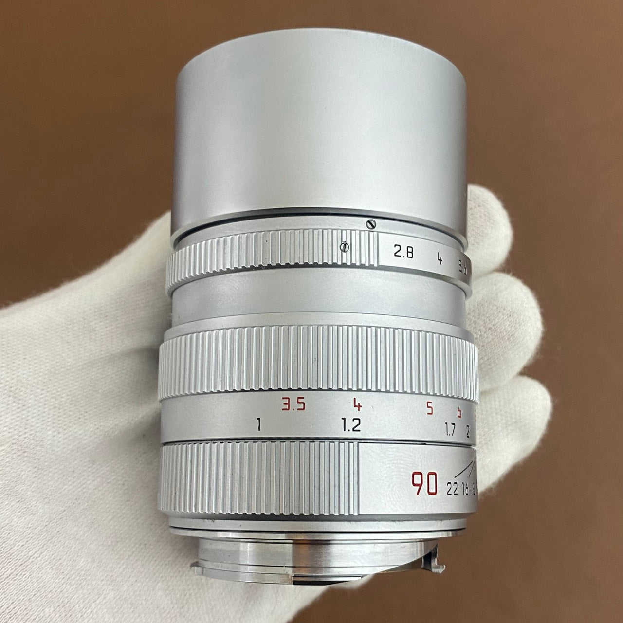 LEICA Elmarit M90mm f2.8 フード組み込み Silver 6bit改 1997年製 メンテナンス済み