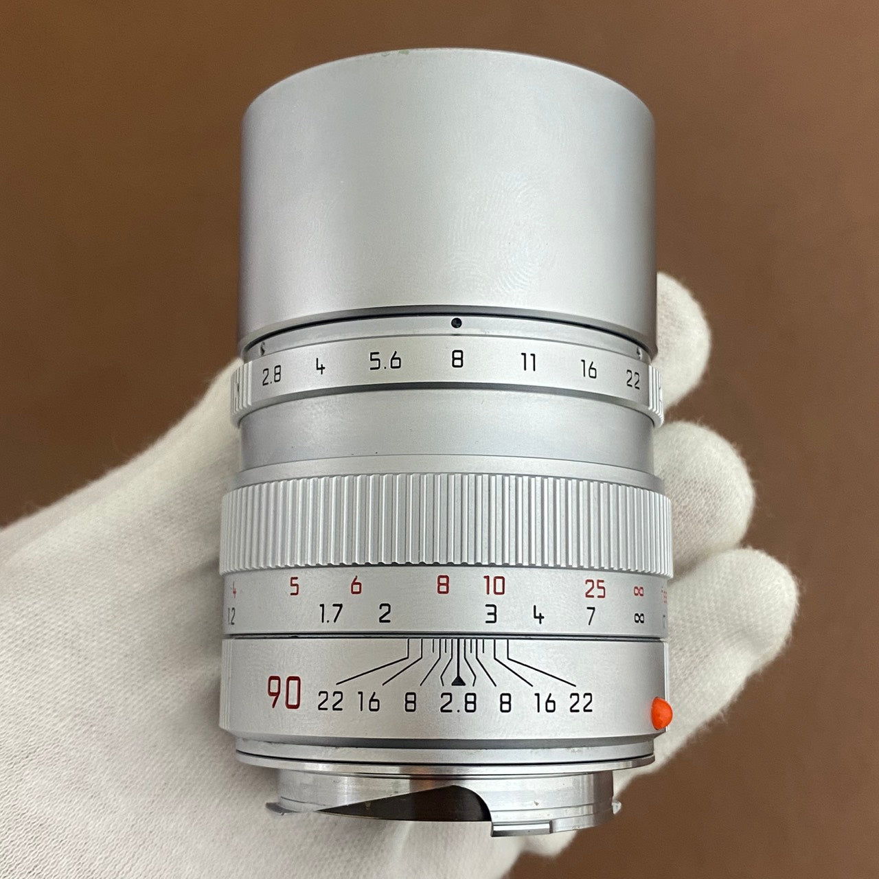 LEICA Elmarit M90mm f2.8 フード組み込み Silver 6bit改 1997年製 メンテナンス済み