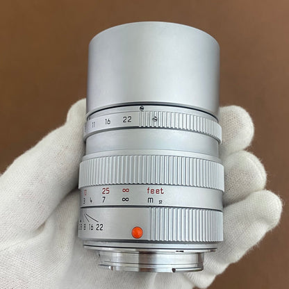 LEICA Elmarit M90mm f2.8 フード組み込み Silver 6bit改 1997年製 メンテナンス済み