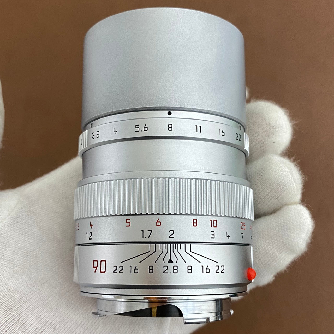 LEICA Elmarit M90mm f2.8 フード組み込み Silver 1997年製 付属品完備